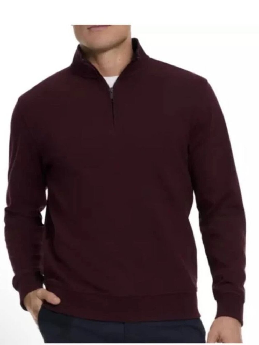 Ted Baker Men's Textured 1/4 Quarter Zip Pullover Sweater, Size M, Red, NWT